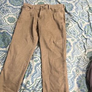 Express Tan Straight-Leg Jeans Size 36